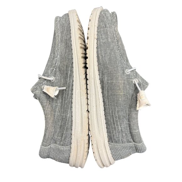 Hey Dude Ash Crosshatch Men's Wally Linen Casual Shoes, Size 8 - Picture 7 of 10